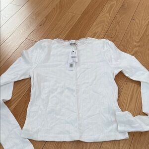 Topshop White Long Sleeve Women's Top
